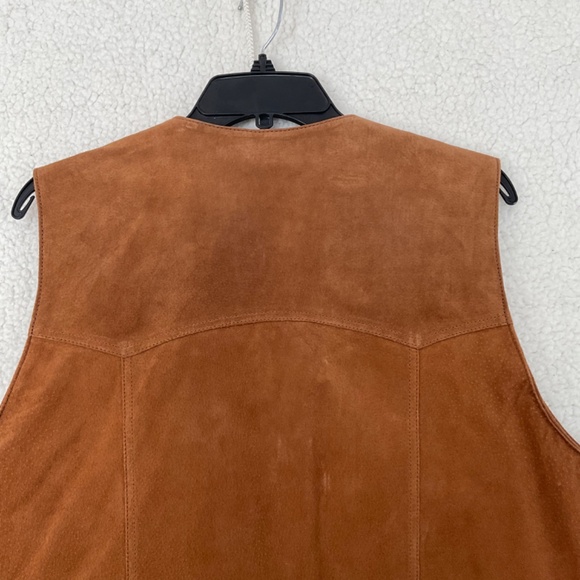 Cripple Creek Men's Cognac Suede Leather Vest XL NWT - Picture 11 of 16